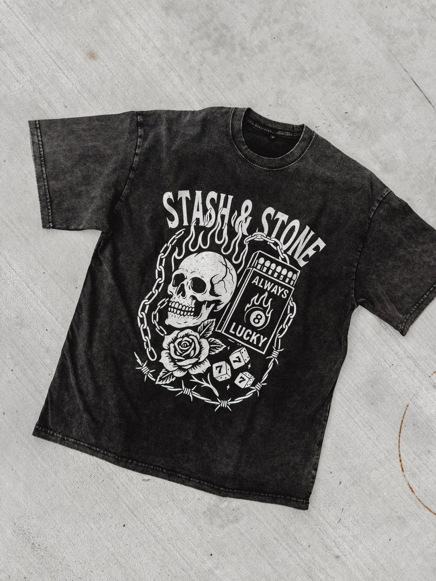 Grunge Collage Acid Wash Tee