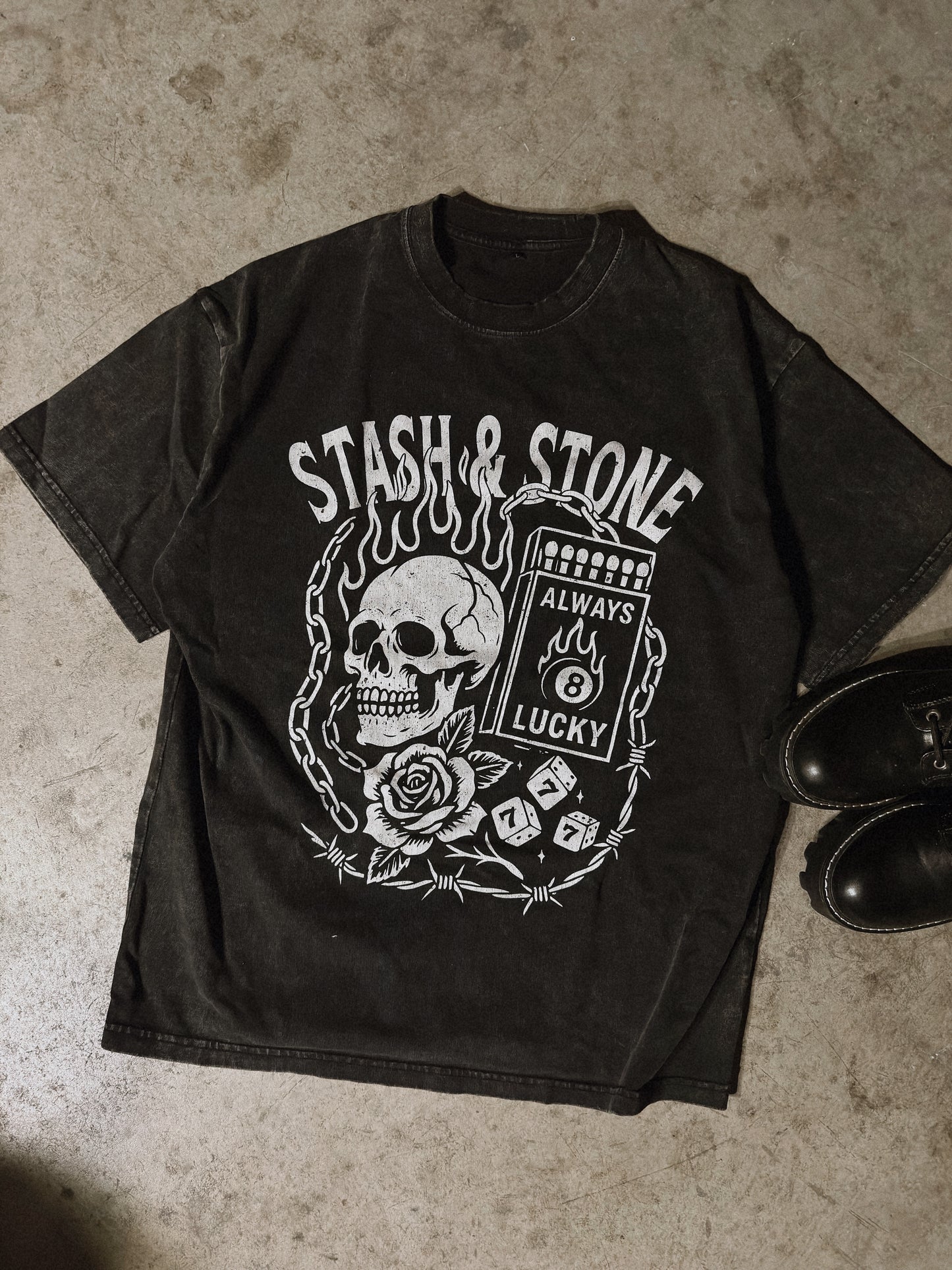 Grunge Collage Acid Wash Tee