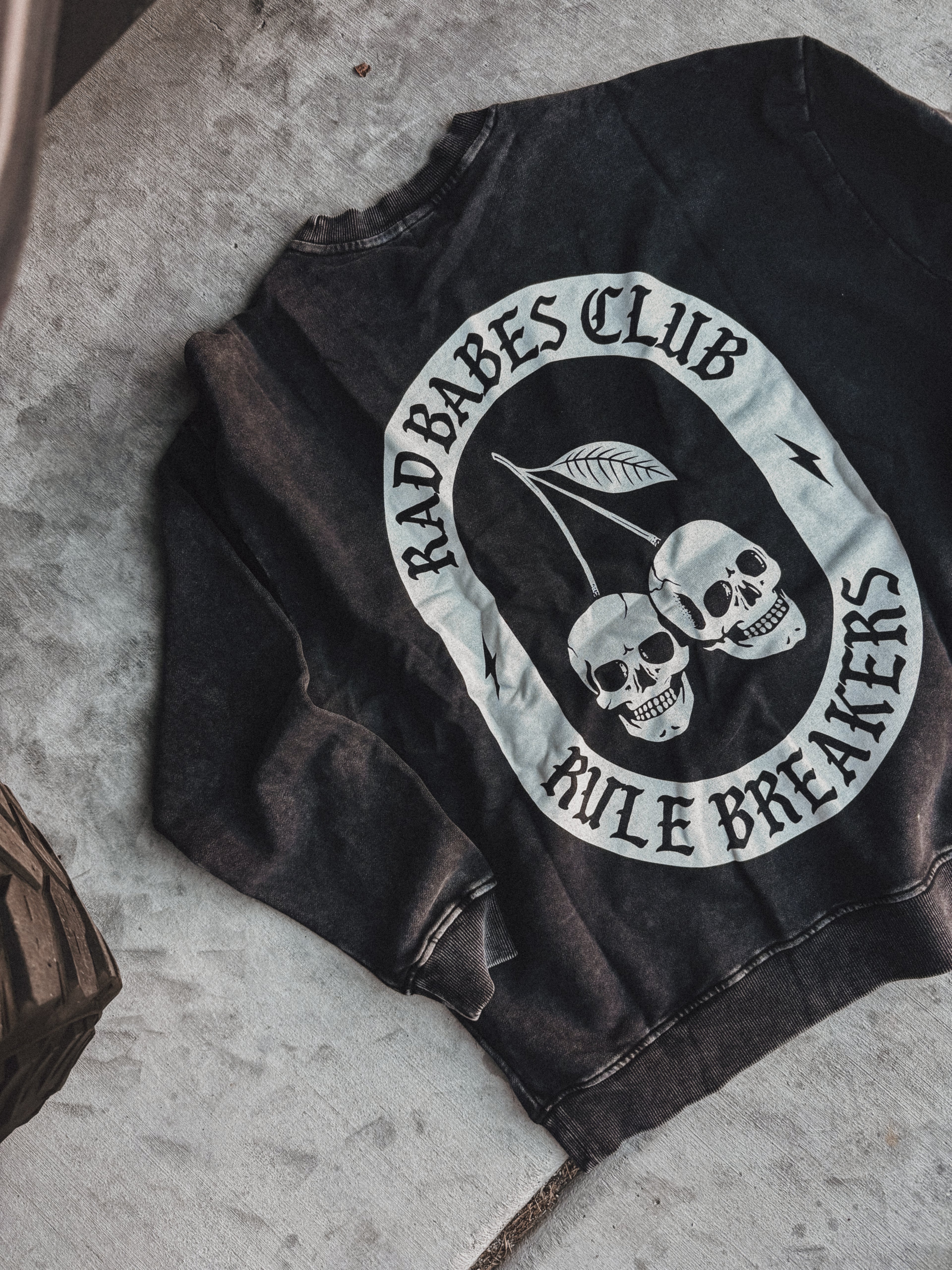 Rule Breakers Acid Wash Crewneck