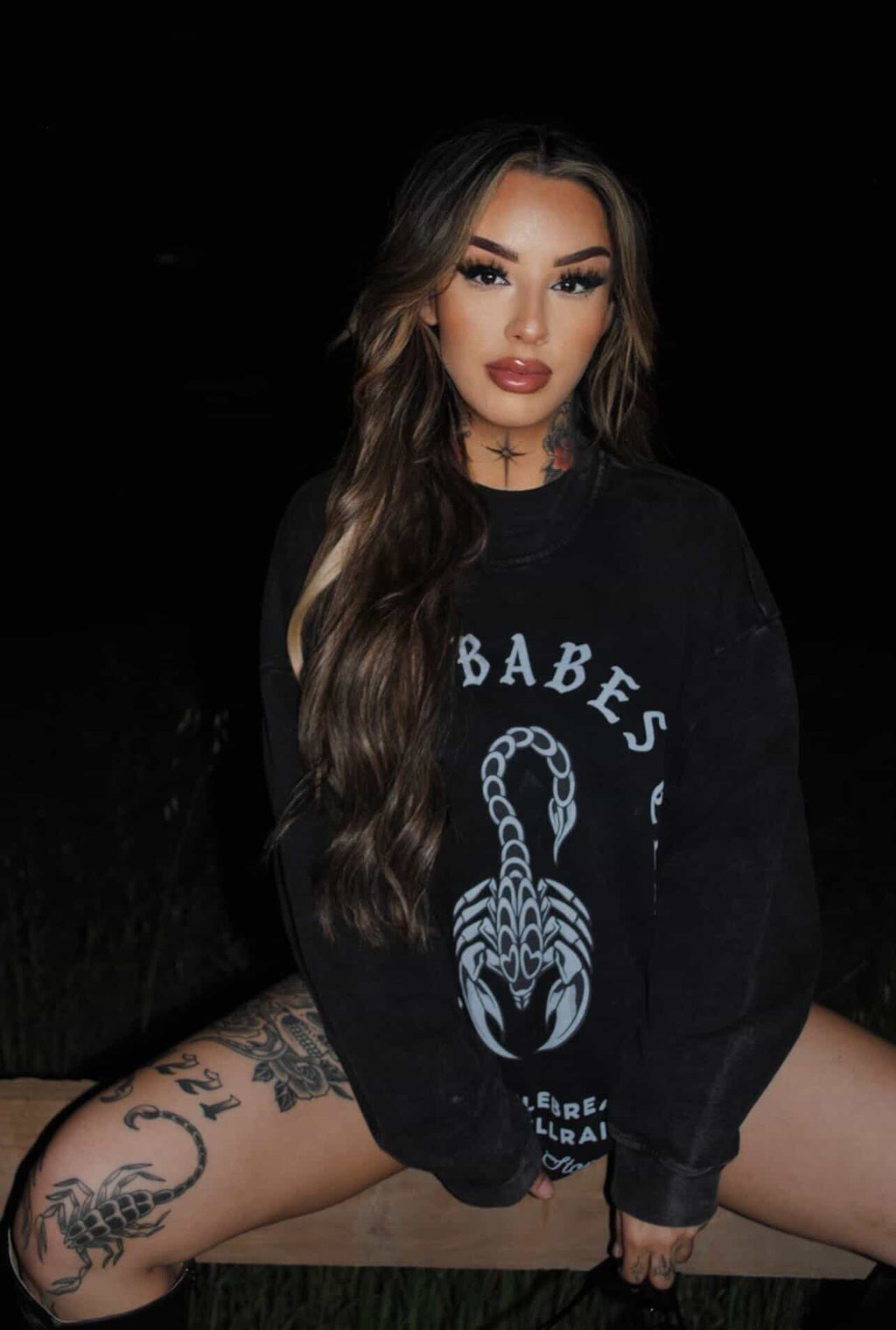 Rad Babes Club Acid Wash Crewneck