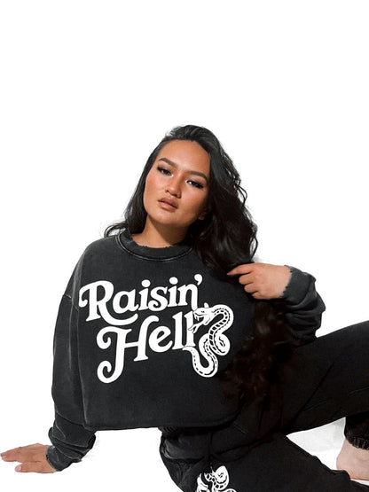 Raisin’ Hell Crop Sweatshirt