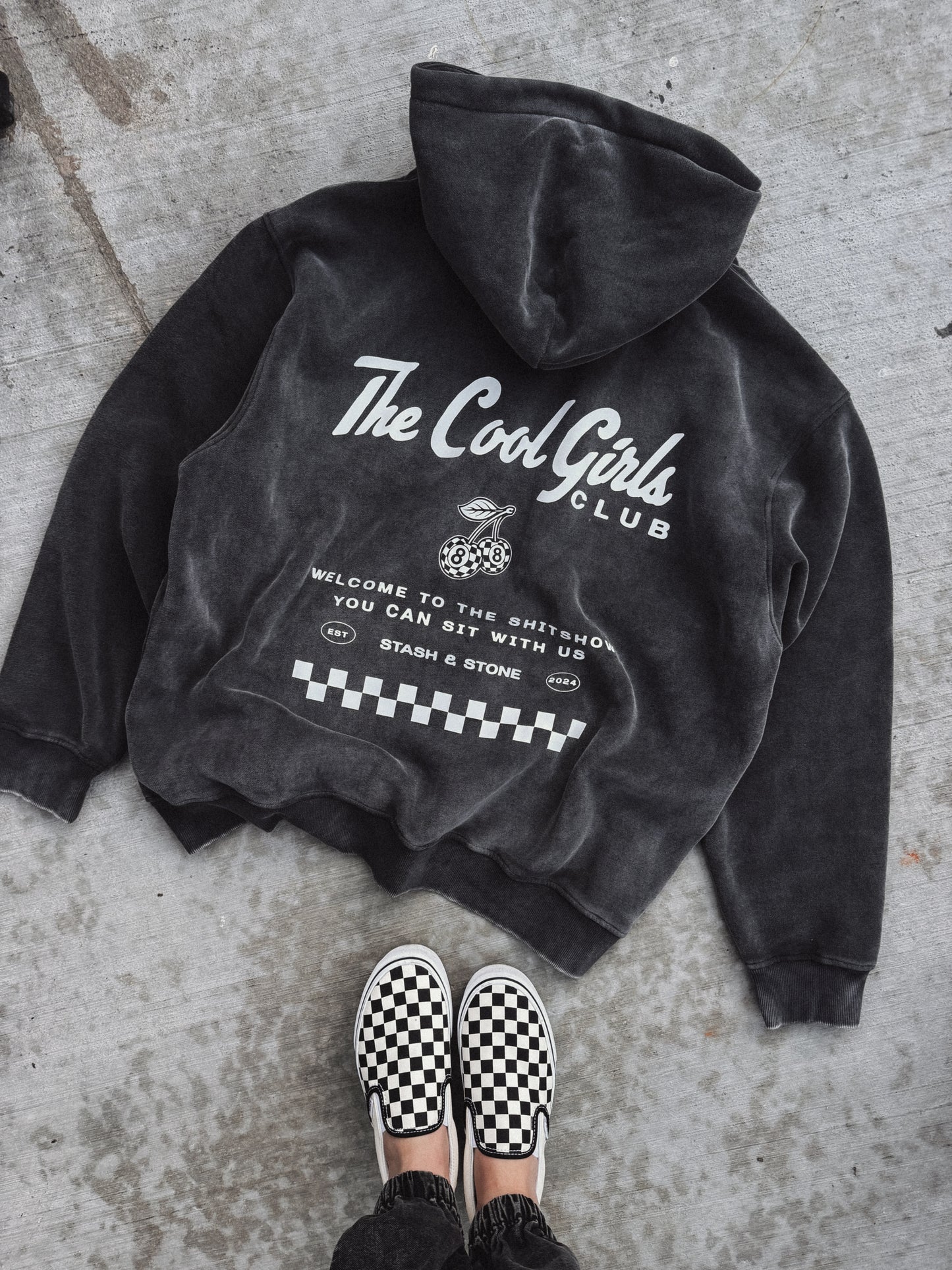 Cool Girls Club Acid Wash Hoodie
