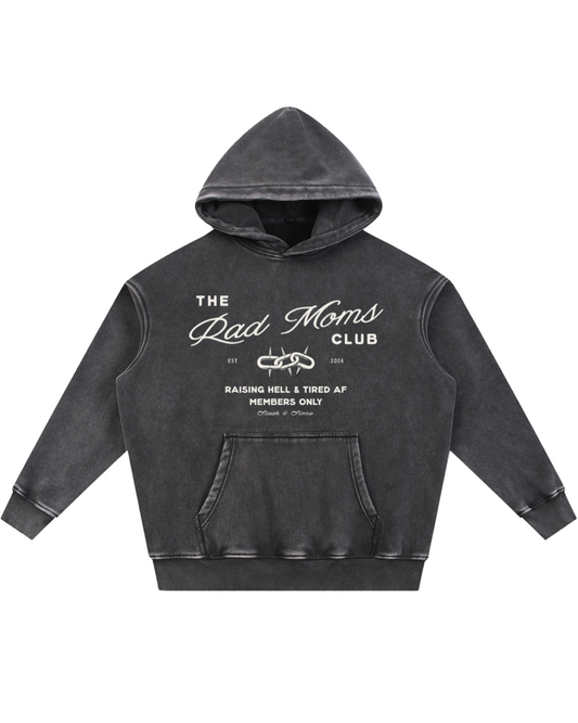 Rad Moms Club Acid Wash Hoodie