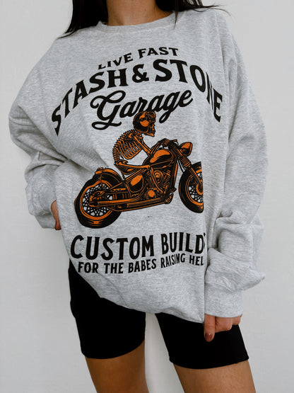 Live Fast Garage Crewneck