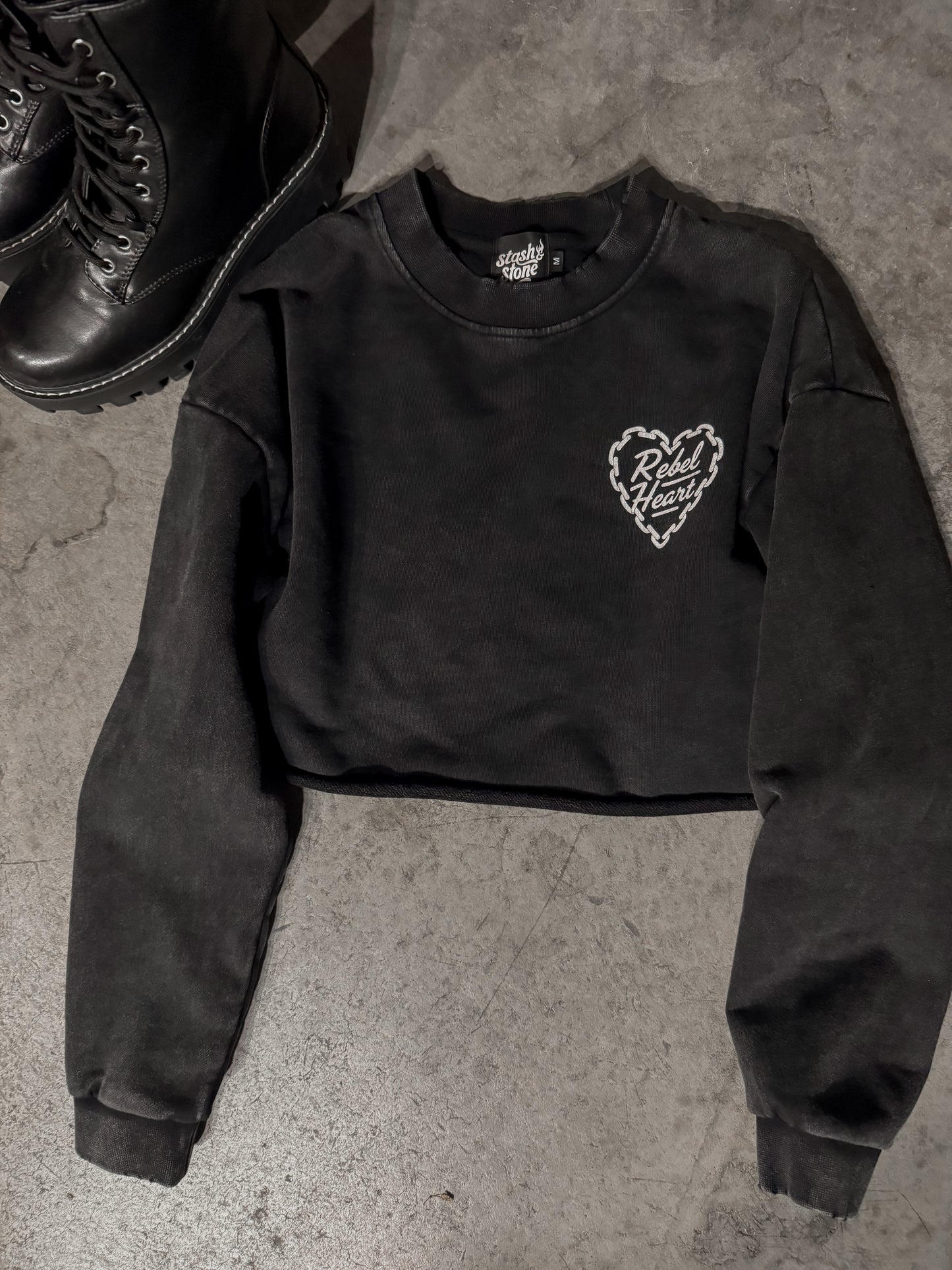 Rebel Heart Cropped Sweatshirt