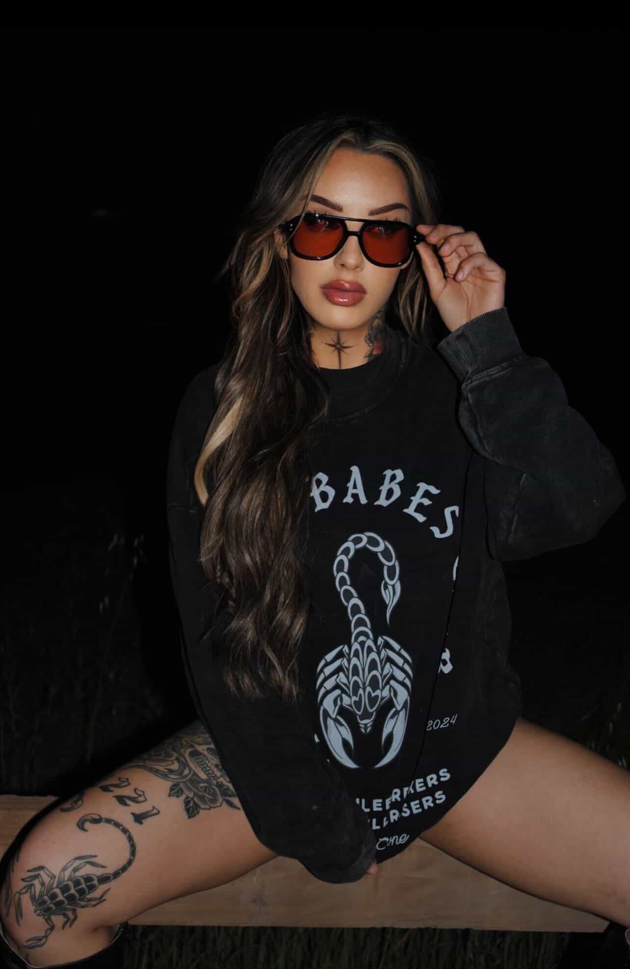 Rad Babes Club Acid Wash Crewneck