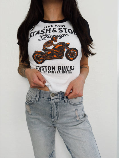 Live Fast Garage Baby Tee