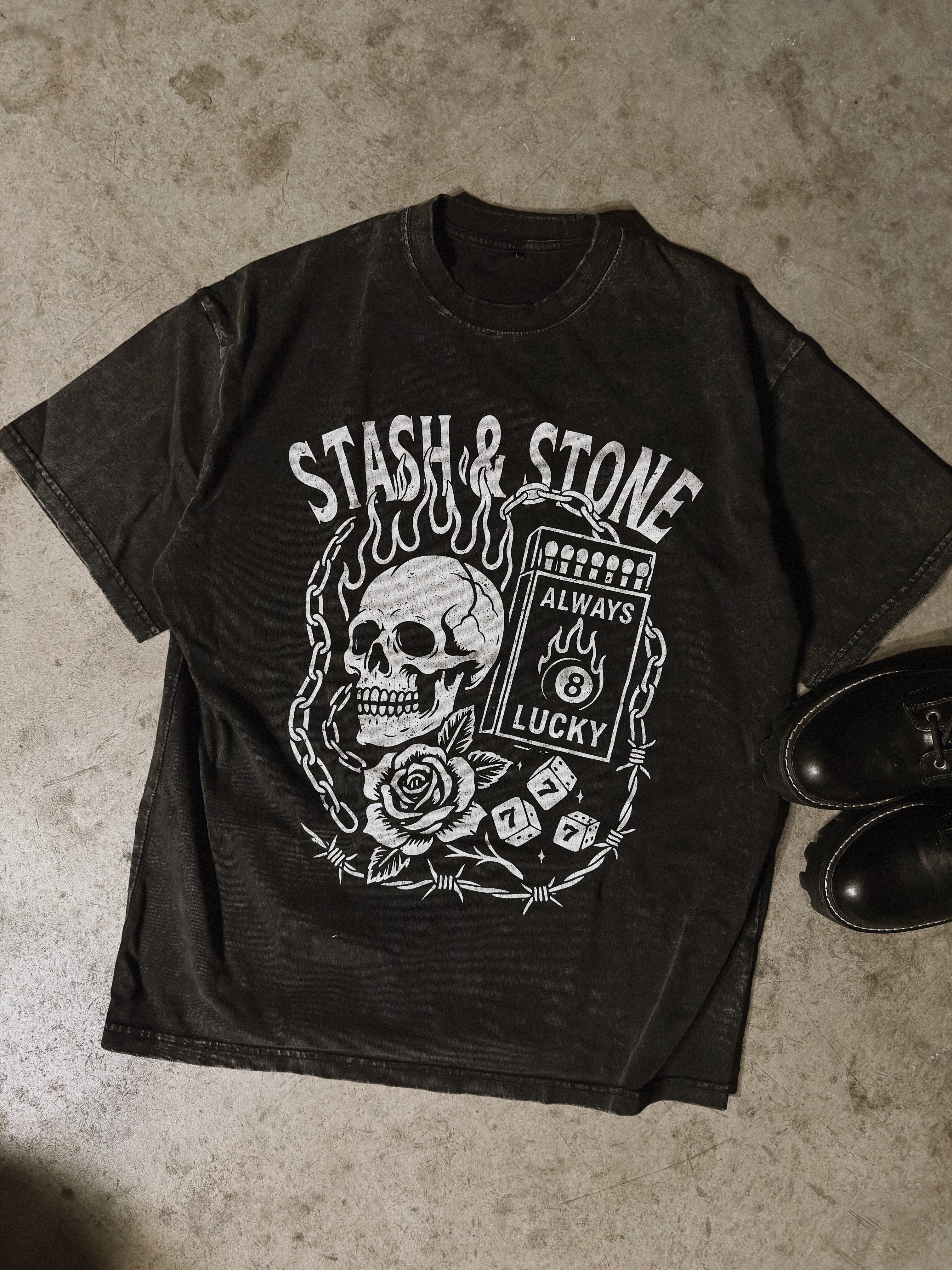 Grunge Collage Acid Wash Tee