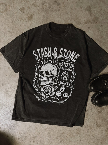 Grunge Collage Acid Wash Tee