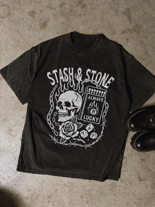 Grunge Collage Acid Wash Tee